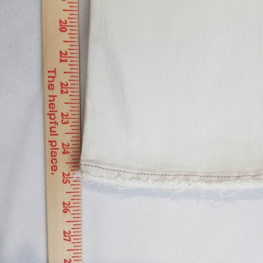 Democracy Jeans Womens 14 White Ab Technology Mid Rise Ankle Raw Hem Stretch - Picture 10 of 11
